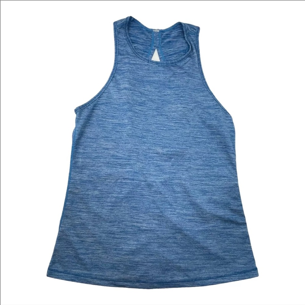 Lululemon Trapeze Twist Tank Top Heathered Blue Open Back Sleeveless Size 4 - Picture 5 of 7